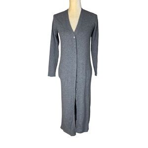Leyden Gray Grey Button Front Duster Cardigan Long Line‎ Size Small